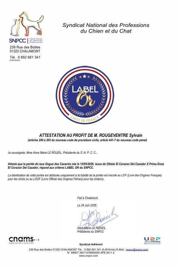 🏆 Notre portée obtient le Label Or du SNPCC